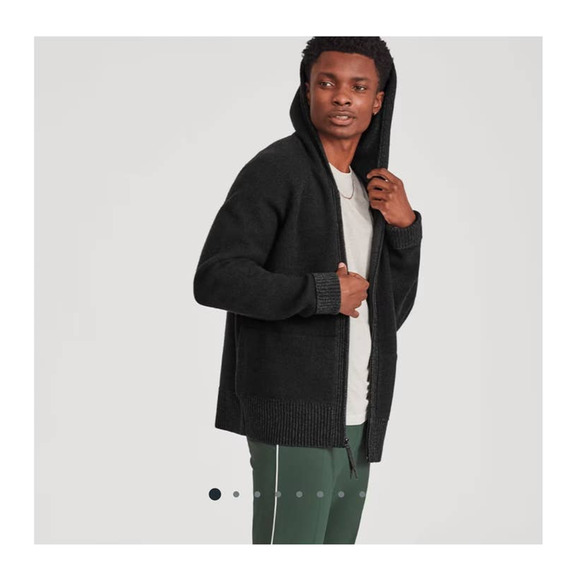 NWT allbirds The Hoodie full zip merino wool hooded sweater - XL - black - XL - Picture 3 of 9